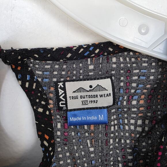 Kavu Black Multicolor Sleeveless Outdoor Elastic Waist Mini Dress Size Medium - Picture 3 of 8